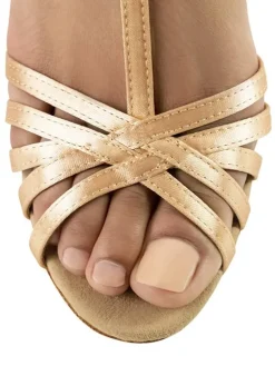 Dame Dansebutikken Anna Kern flesh satin dansesko med t- rem