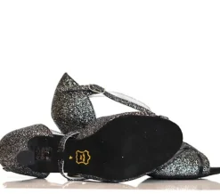Dame Dansebutikken Anna Kern sort glimmer 6 cm hæl