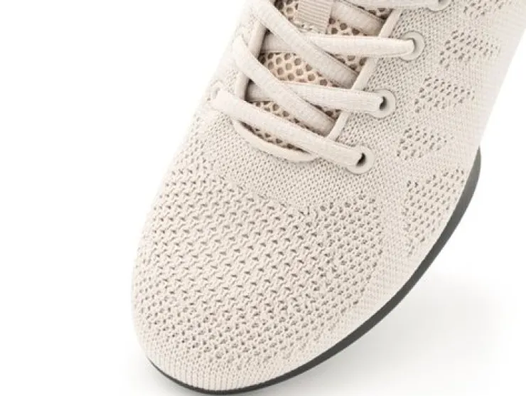 Dame Dansebutikken Beige dansesneaker i åndbar strik til damer - Suny