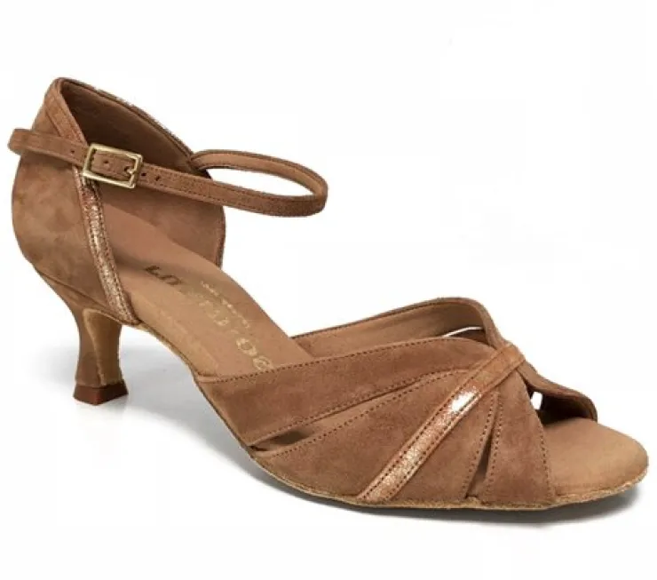 Dame Dansebutikken Beige ruskinds dansesko 5 cm hæl Rummos