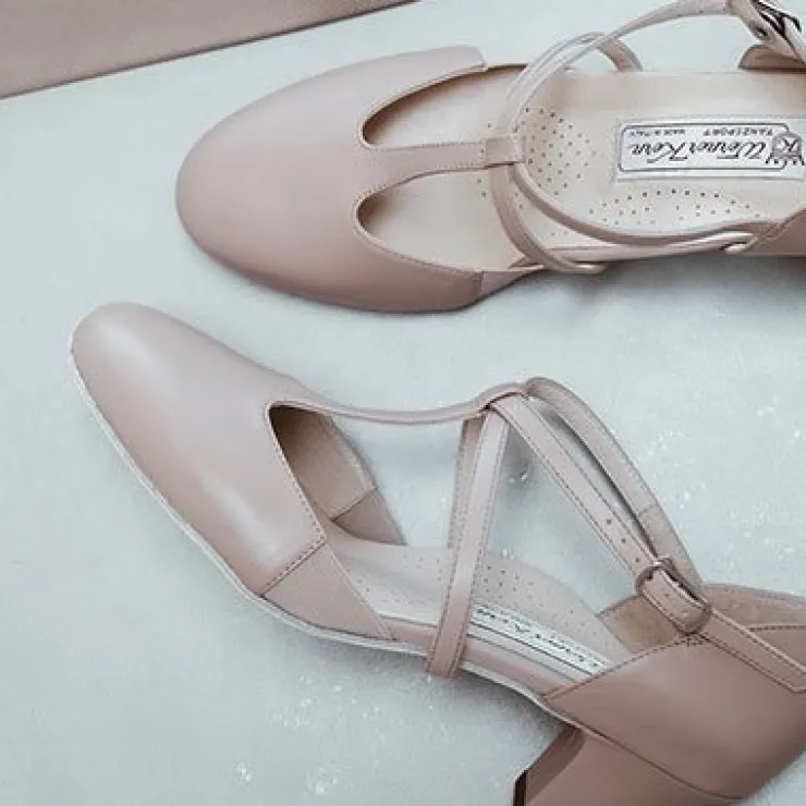 Dame Dansebutikken Beige skind Naia dame dansesko Werner Kern