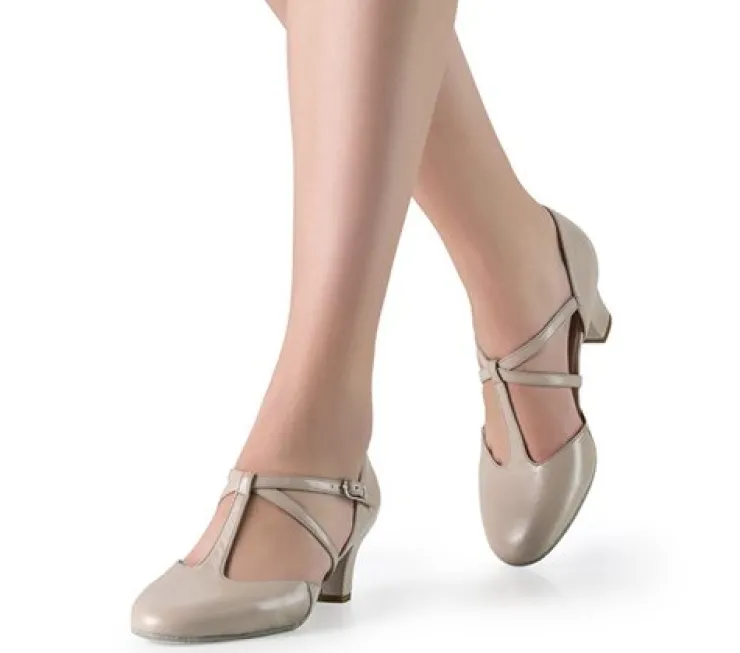 Dame Dansebutikken Beige skind Naia dame dansesko Werner Kern