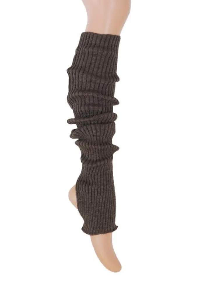Dansebutikken Benvarmere ribstrik brun 65 cm Seré