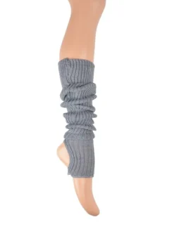 Dansebutikken Benvarmere ribstrik grå 65 cm Seré