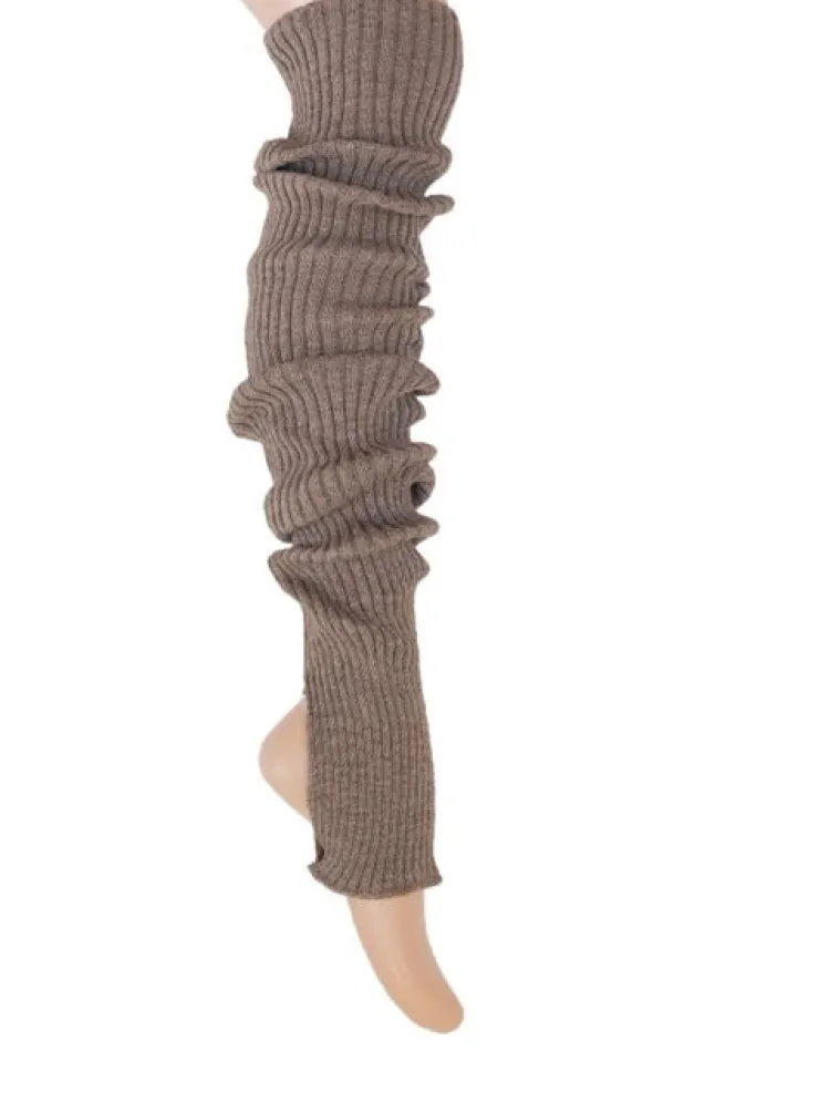 Dansebutikken Benvarmere ribstrik lysebrune 85 cm Seré