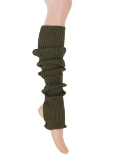 Dansebutikken Benvarmere ribstrik oliven 65 cm Seré