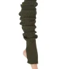 Dansebutikken Benvarmere ribstrik olivenfarvet 85 cm Seré