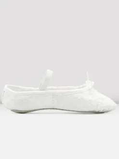Dansebutikken Bloch hvid skind glimmer balletsko
