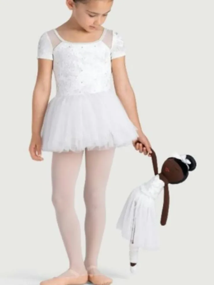 Børn Dansebutikken Bloch hvidt tutu med korte ærmer og velour