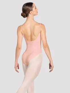 Dame Dansebutikken Bloch rosa klassisk dragt m. tynde stropper og rynk
