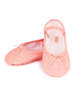 Dansebutikken Bloch rosa skind balletsko med glimmer