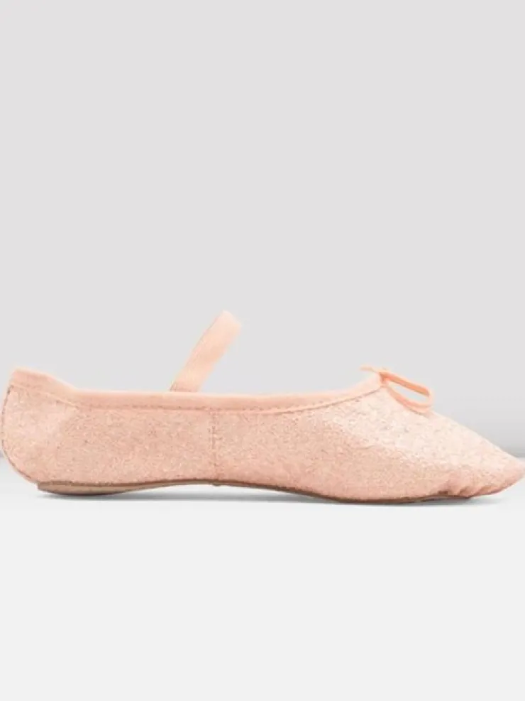 Dansebutikken Bloch rosa skind balletsko med glimmer