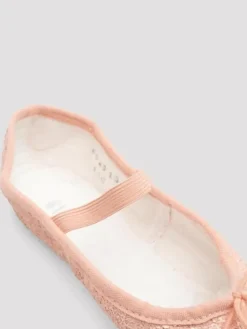 Dansebutikken Bloch rosa skind balletsko med glimmer