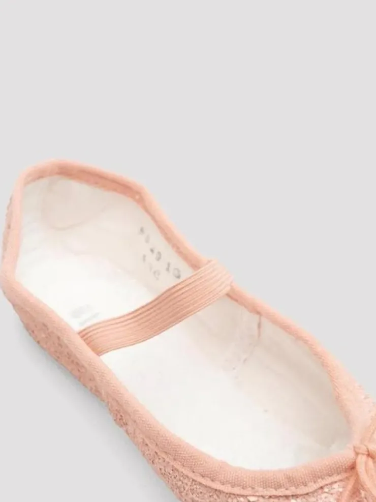 Dansebutikken Bloch rosa skind balletsko med glimmer