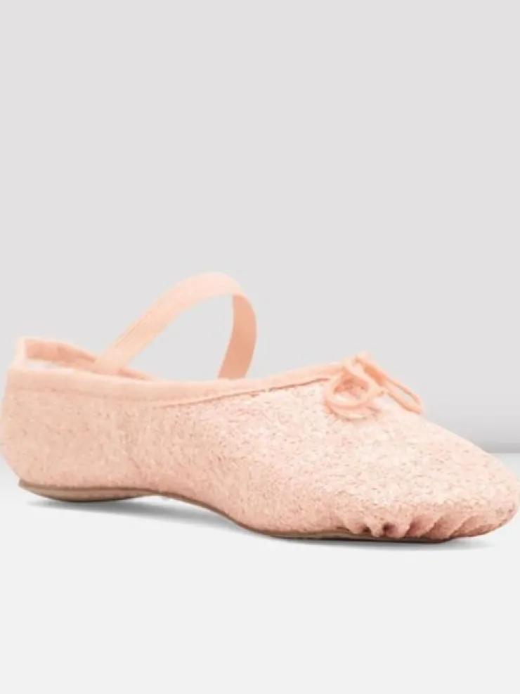 Dansebutikken Bloch rosa skind balletsko med glimmer