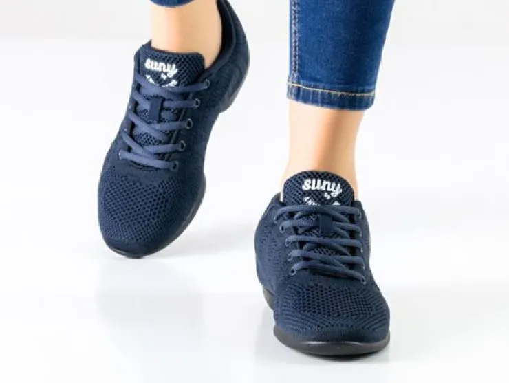 Dame Dansebutikken Blåsorte sneaker åndbar strik til damer - Suny