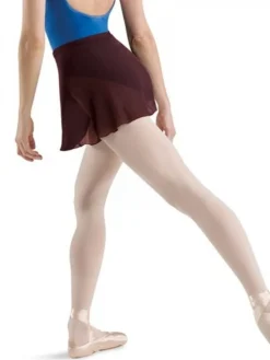Dame Dansebutikken Bordeaux wrap georgette skirt fra Bloch