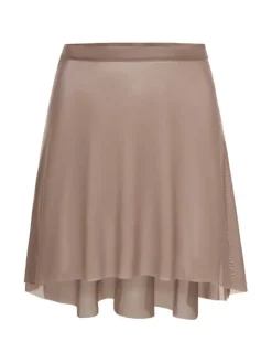 Dame Dansebutikken Brunt pull on mesh skørt fra Mara Dancewear