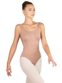 Dame Dansebutikken Cafe au lait balletdragt m.bredde stropper Ballet Rosa