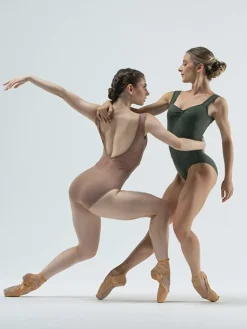 Dame Dansebutikken Cafe au lait balletdragt m.bredde stropper Ballet Rosa