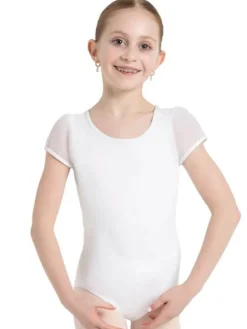 Børn Dansebutikken Capezio hvid dragt med puf ærmer til piger