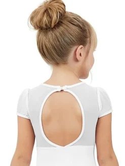 Børn Dansebutikken Capezio hvid dragt med puf ærmer til piger