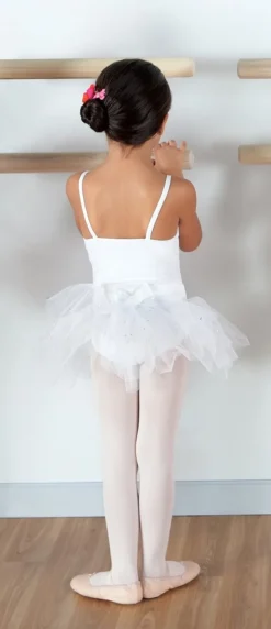 Børn Dansebutikken Capezio hvid dragt og tutu skørt i et