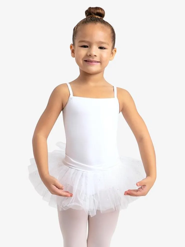 Børn Dansebutikken Capezio hvid dragt og tutu skørt i et