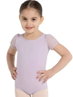 Børn Dansebutikken Capezio lys lavendel dragt med puf ærmer til piger