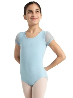 Børn Dansebutikken Capezio lyseblå dragt med puf ærmer til piger