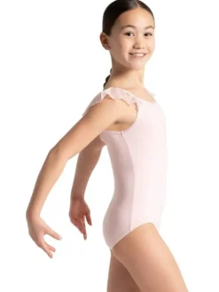 Børn Dansebutikken Capezio lyserød dragt med flæse ærmer til piger
