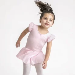 Børn Dansebutikken Capezio rosa dragt m.skørt og puf ærmer til piger