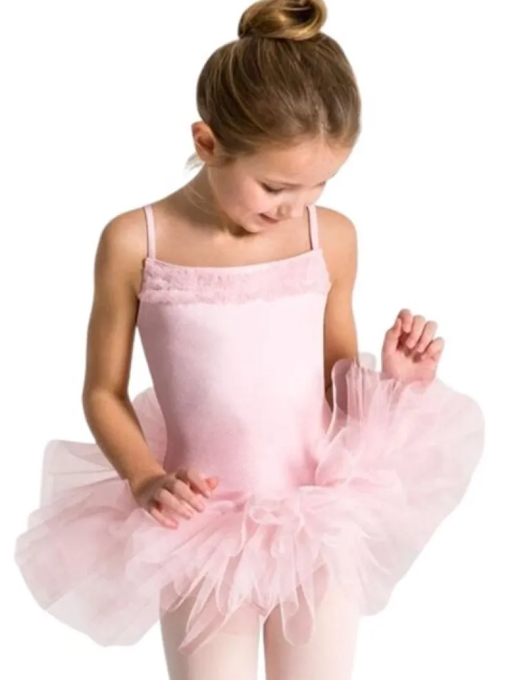 Børn Dansebutikken Capezio rosa tutudragt med flæser
