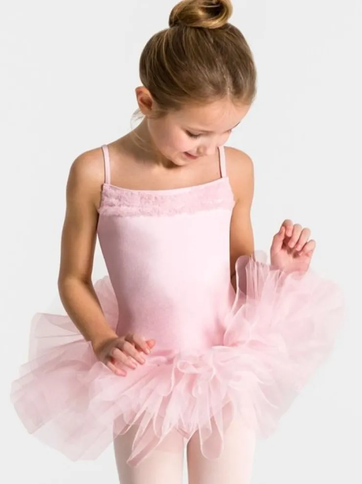 Børn Dansebutikken Capezio rosa tutudragt med flæser