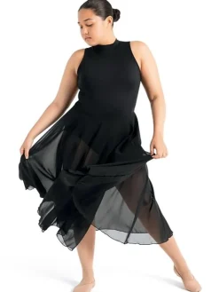 Dame Dansebutikken Capezio sort lang chiffon balletskørt til damer