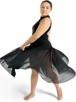 Dame Dansebutikken Capezio sort lang chiffon balletskørt til damer