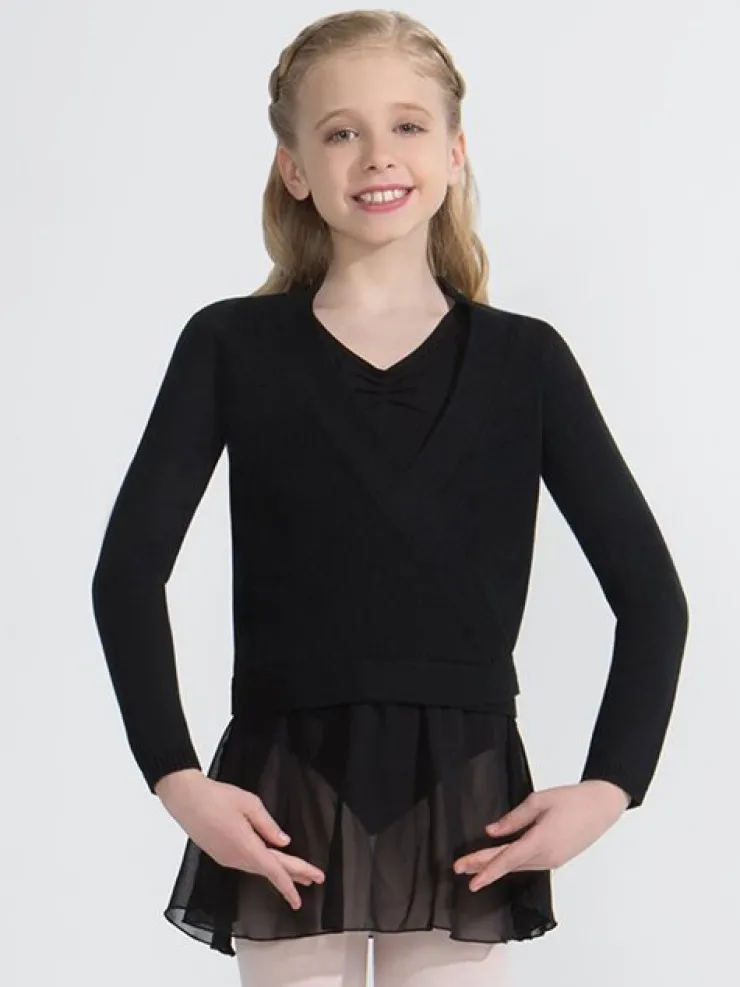Børn Dansebutikken Capezio sort slå om cardigan