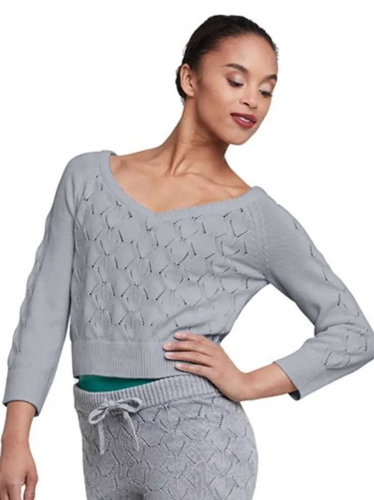 Dame Dansebutikken Cropped strik fra Bloch - grå