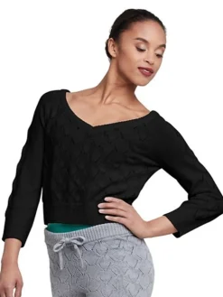 Dame Dansebutikken Cropped strik fra Bloch - sort