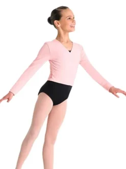 Børn Dansebutikken Cross-over rosa overdel til piger Bloch