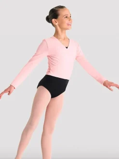 Børn Dansebutikken Cross-over rosa overdel til piger Bloch