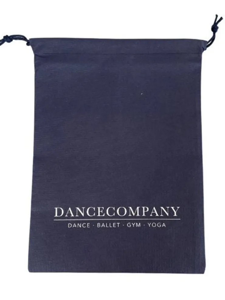 Dansebutikken Dancecompany mørkeblå skopose med logo
