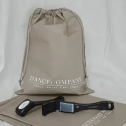Dansebutikken Dancecompany sandfarvet skopose med logo