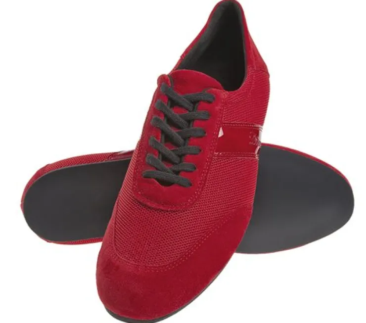 Dansebutikken Diamant rød dansesneaker vario spin sål til herrer