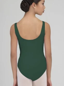Børn Dansebutikken Dragt med tank stropper og rynk i mørk grøn fra Wear Moi til piger