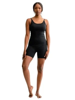 Dame Dansebutikken Drop of Mindfulness Izzy rib kort jumpsuit i sort