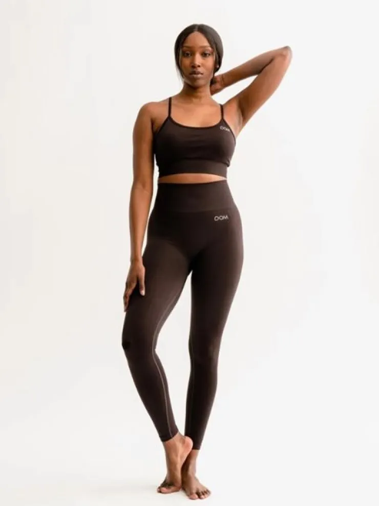 Dansebutikken Drop of mindfulness mørkbrune seamless leggings