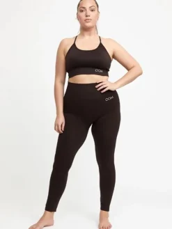 Dansebutikken Drop of mindfulness mørkbrune seamless leggings
