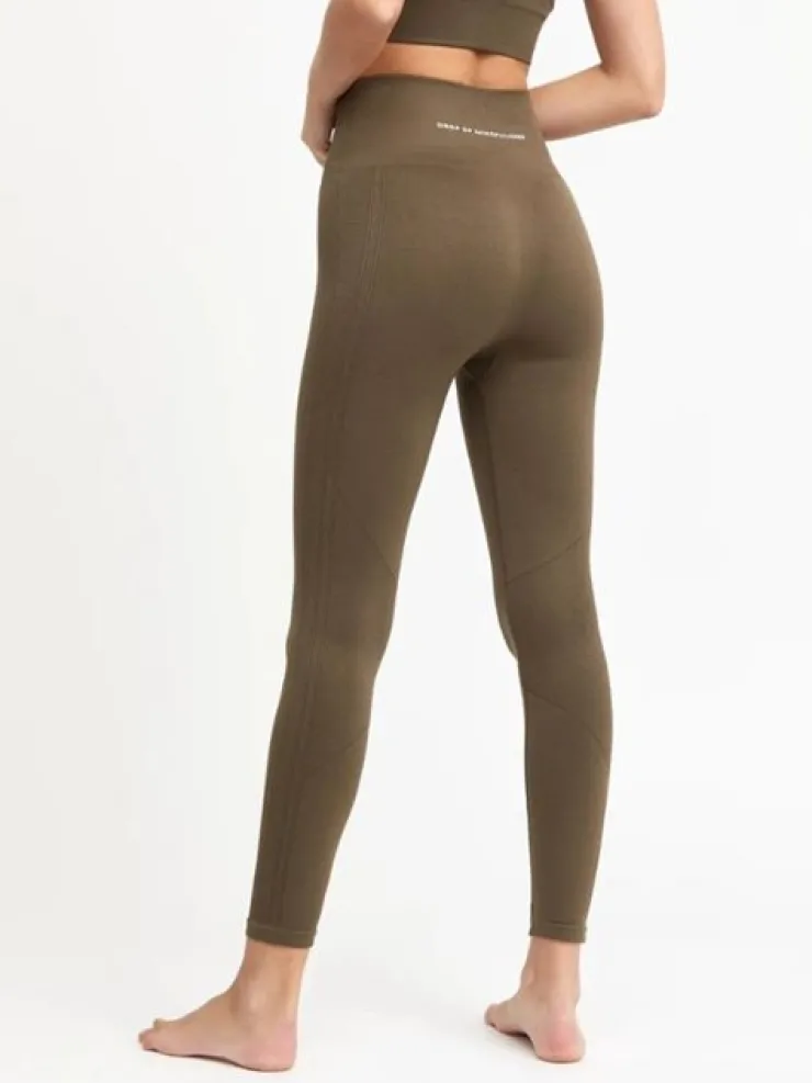 Dansebutikken Drop of mindfulness olivengrønne seamless leggings