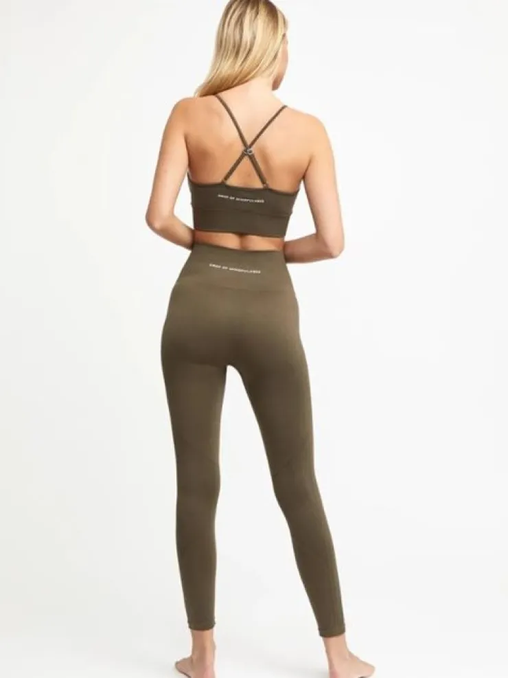 Dansebutikken Drop of mindfulness olivengrønne seamless leggings